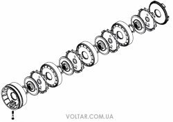 Комплект рабочих колес и диффузоров для Pedrollo PLURIJET 4/100-N, PLURIJETm 4/100-N