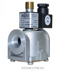 Madas M16 / RMC NС 0,5 бар електромагнітний газовий клапан, нормально закритий з ручним взводом