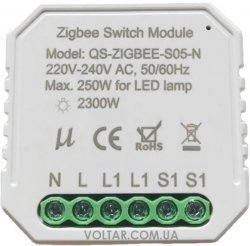 Умный выключатель Tervix Pro Line ZigBee Switch (1 клавиша/розетка)