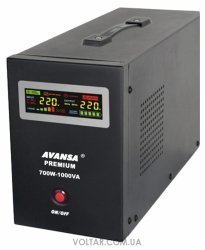 Источник бесперебойного питания Avansa LED 1000 ВА/700 Вт 12 В с правильной синусоидой
