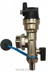 Розповітрювач Tervix зі зливальним клапаном, для колекторів теплої підлоги (синя смужка)