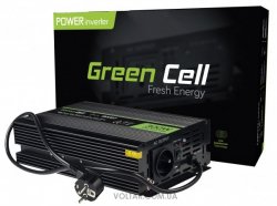 Перетворювач напруги (Інвертор) Green Cell з 12V на 230V 300W/600W чиста синусоїда (для центрального опалення та насосів)