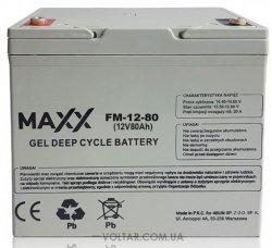 Акумулятор MAXX гелевий FM-12-80 80AH 12V