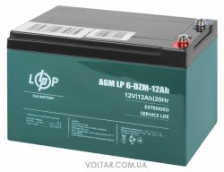 Аккумулятор LogicPower тяговый AGM LP 6-DZM-12 Ah - под Болт М5