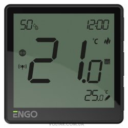Інтернет-термостат ENGO CONTROLS EONE230B прихованого монтажу ZigBee 3.0, 230В (чорний)