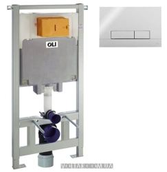 Комплект инсталляции OLI OLI80 Sanitarblock с кнопкой Narrow Chrome (890231)