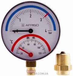 Afriso TM80 термоманометр радіальний 20-120 ° С, 0-4bar